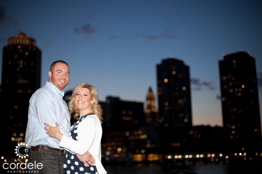 night engagement photo boston