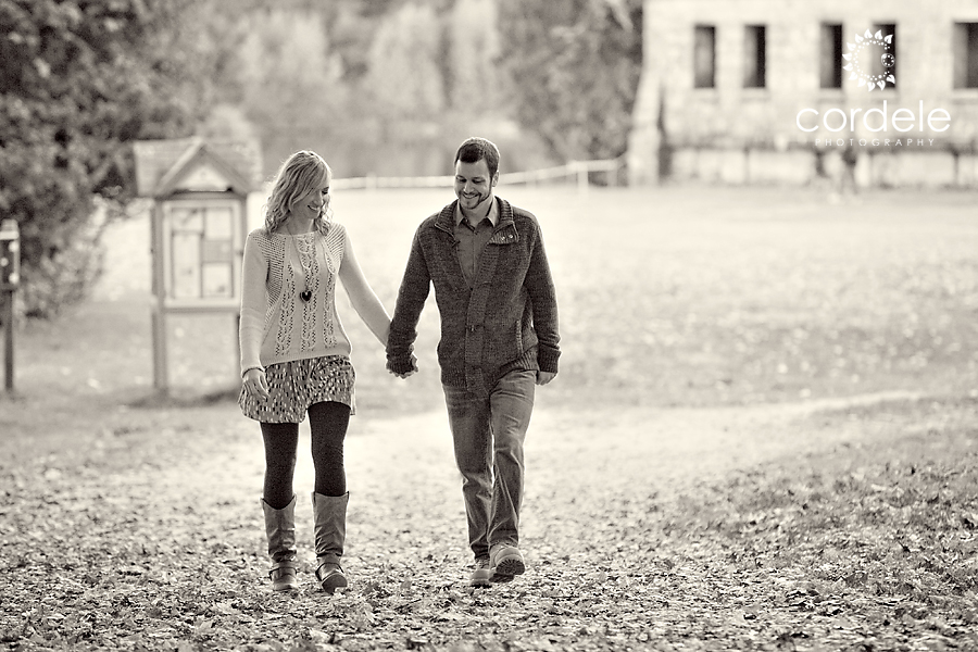 Couple walks hand and hand