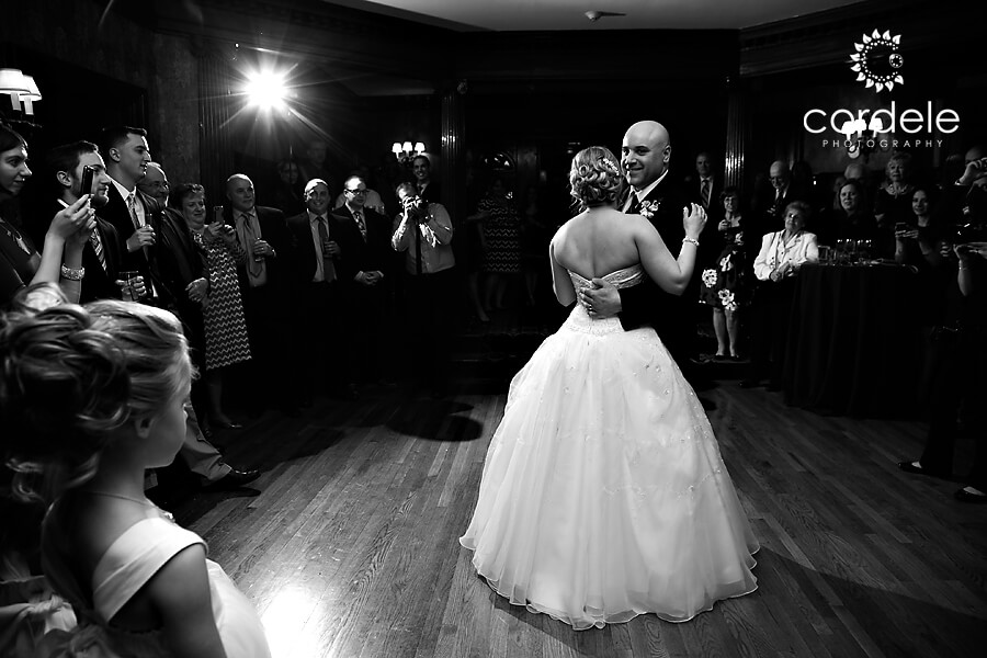 A couple has their first dance at the endicott estate in Dedham Ma