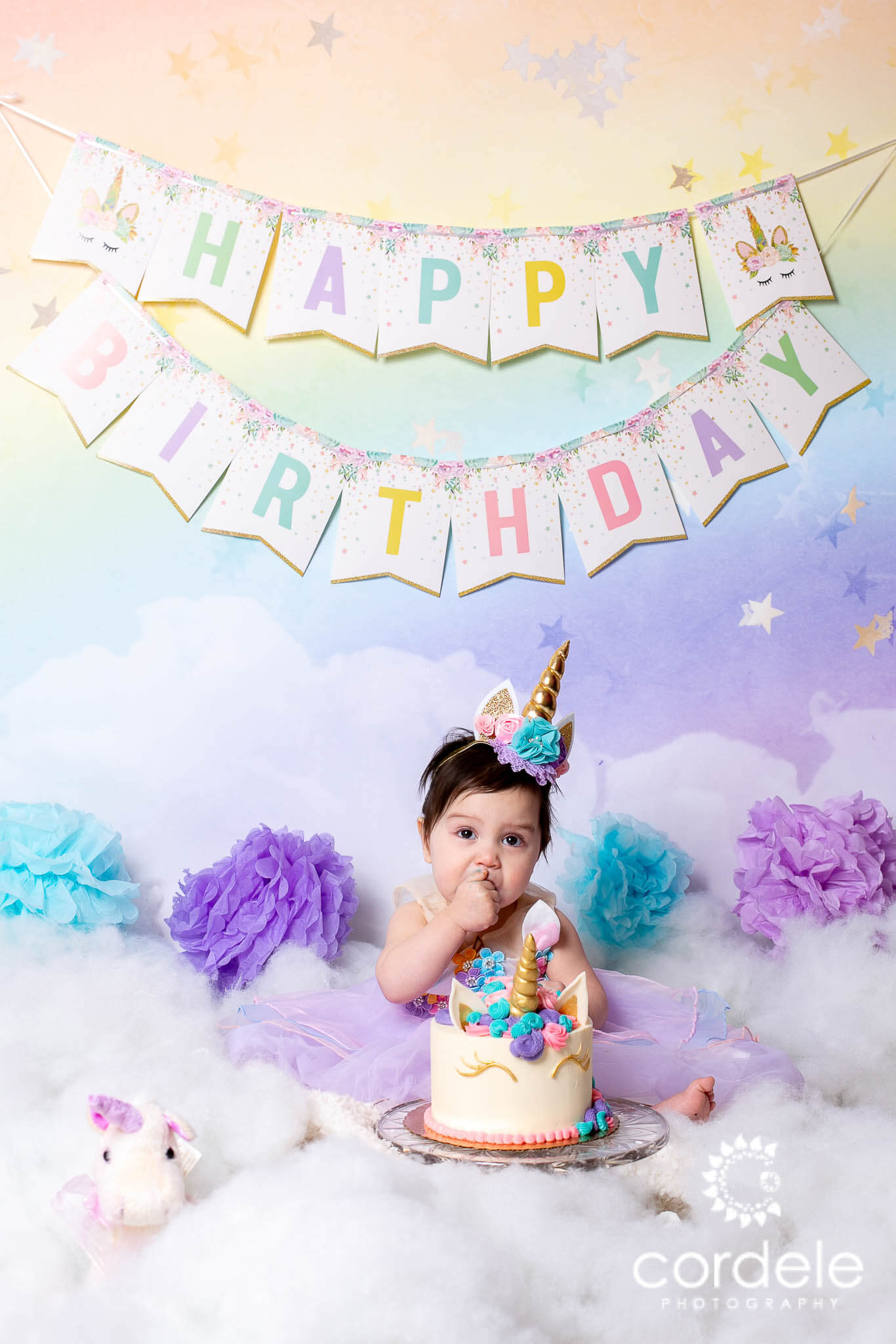 Unicorn Cake Smash Session Lynnfield Massachusetts